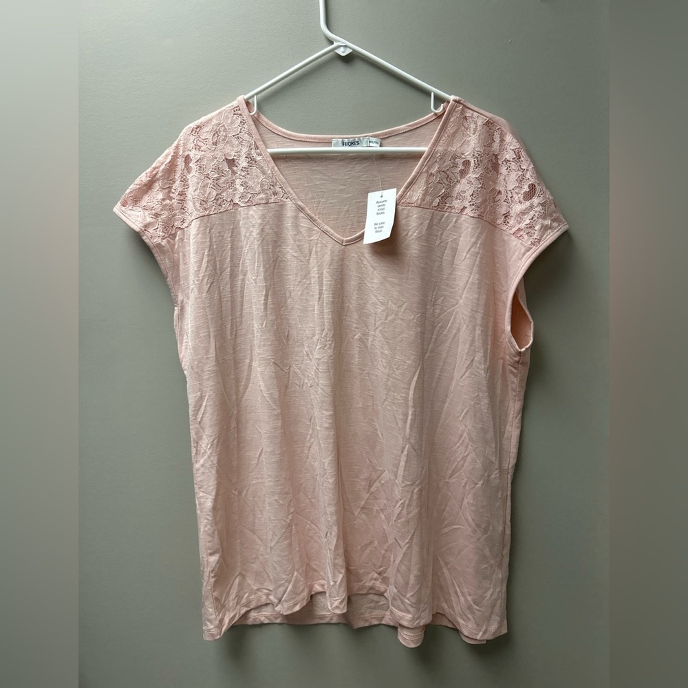 Ricki’s Pink Lace Shoulder Blouse Tank Top
